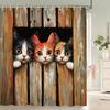 Cortină de Duș Animal Pisică și Câine Minunată Peisaj Rural Imprimeu Pisici și Câini Cortină de Baie Cu Cârlige Cortină Decor Acasă