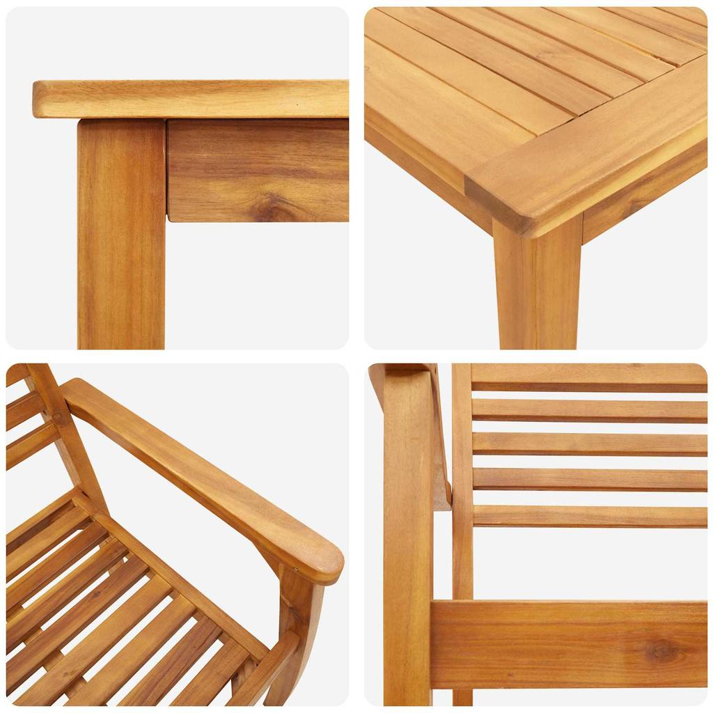 Garden Dining Set 5 pcs Brown Solid Acacia Wood