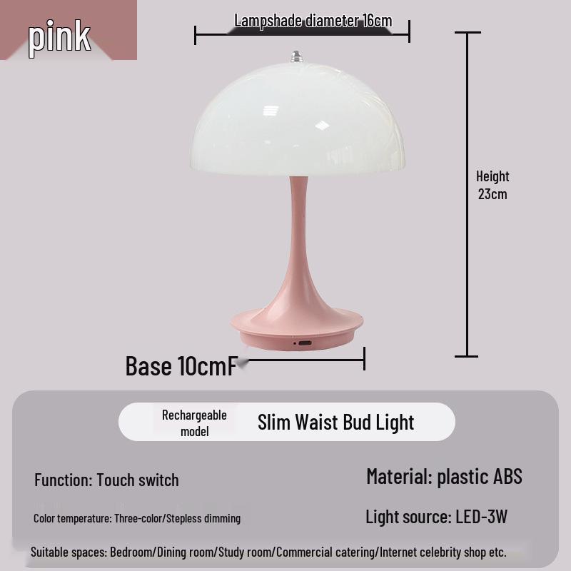 Cross-Border Mushroom Table Lamp - Cream Style, Soft Light, Girlish Bedroom Night Light