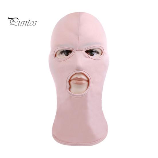 

Унисекс полный шлем для верховой езды дышащий эластичный открытый рот показать глаза лицо капюшон взрослый косплей костюм светло-розовый