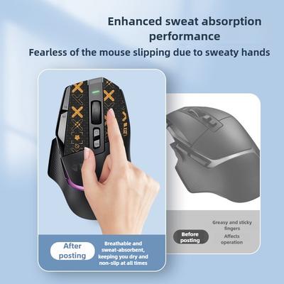 Logitech G102 İçin Tam Kapsamlı Kaymaz Fare Derisi - Ter Emici Su Geçirmez Aşınmaya Dayanıklı Tutuş Pedi Oyun ve Ofis Kullanımı İçin