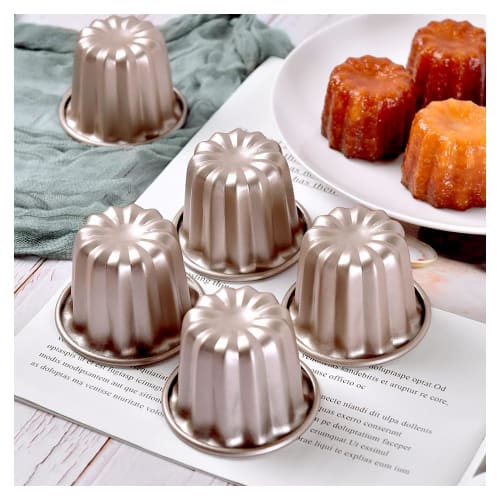 10-Piece Carbon Steel Cake and Canel? Molds, Kitchen Baking Tools, Small Pastry Molds (Gray)