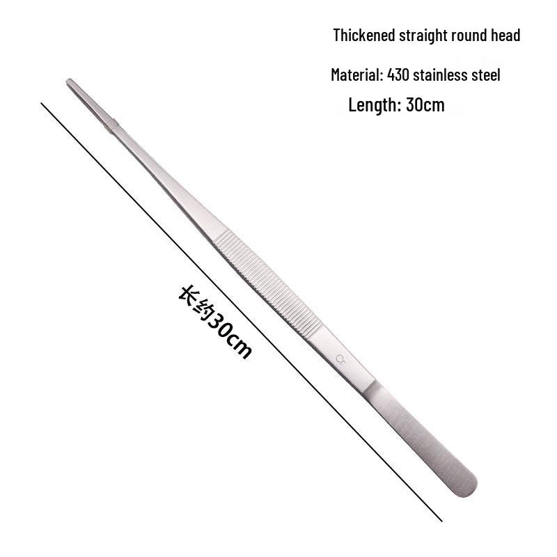 304 Stainless Steel Round Tip Tweezers with Teeth, Non-Slip, Ideal for Aquatic Plant Care and Gardening.