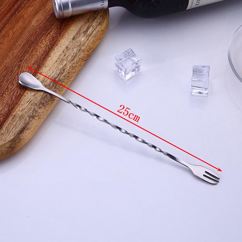 1 stk 25/32 cm rustfritt stål cocktailbar skje Spiral drikkemikser røreskje