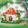 Creative Mushroom House Street View Building Blocks City Architecture Forest Cabin Mushroom Boat Mini Bricks Toys Children Gift