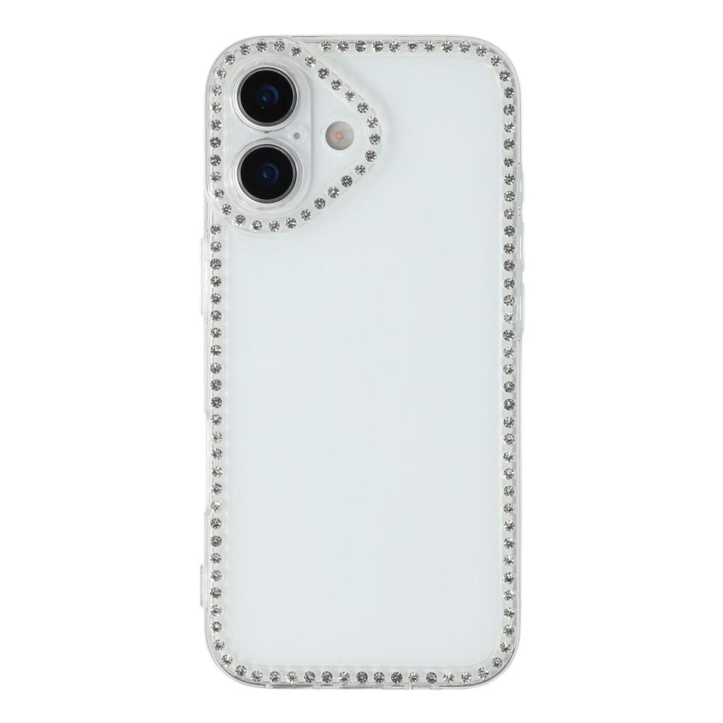 For iPhone 17 Air TPU Case Rhinestone Decor Clear Phone Back Cover,Precise Cutout