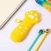 Silicone Pen Bag Cat Paw Design Stationery Pouch Portable Pencil Case  Students