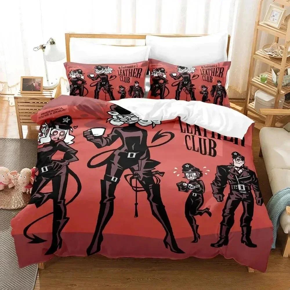 Anime Spiel Helltaker Bettwäsche-Set Bedrucktes Bettset mit Kissenbezug Bettdecke Weich Queen King Size Bettwäsche Zuhause Jungen Erwachsene