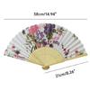 Folding Hand Fan for Women Chinese Japanese Floral Bamboo Hand Fans with Bag Set