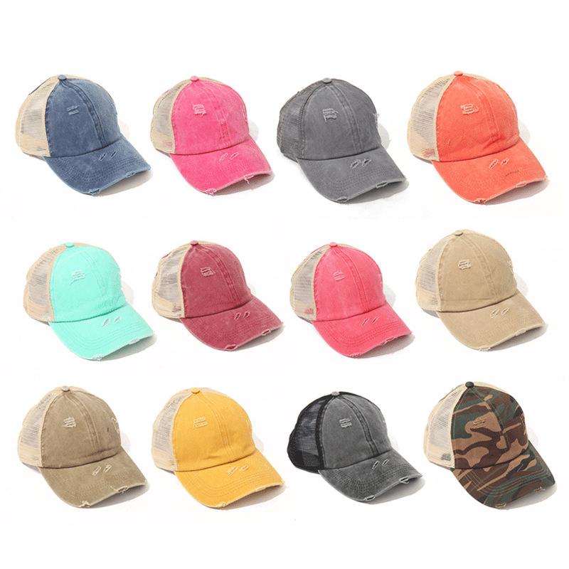 

JMXD-Cross Ponytail Ripped Cap Summer Camouflage Leopard Print Baseball Cap Outdoor Sports Breathable Duck Tongue average size чёрный