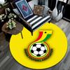 Ghana National Football Printed Round Rug, Non Slip Washable Circular Carpet For Living Room Bedroom Playroom, Sports Fan Decor, Holiday Birthday Gift