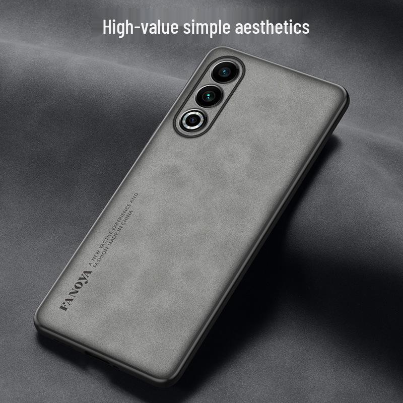 Meizu 22/Note16 Lucky08 Wildleder-Lederstruktur Matt Vollständige Abdeckung Schutzhülle