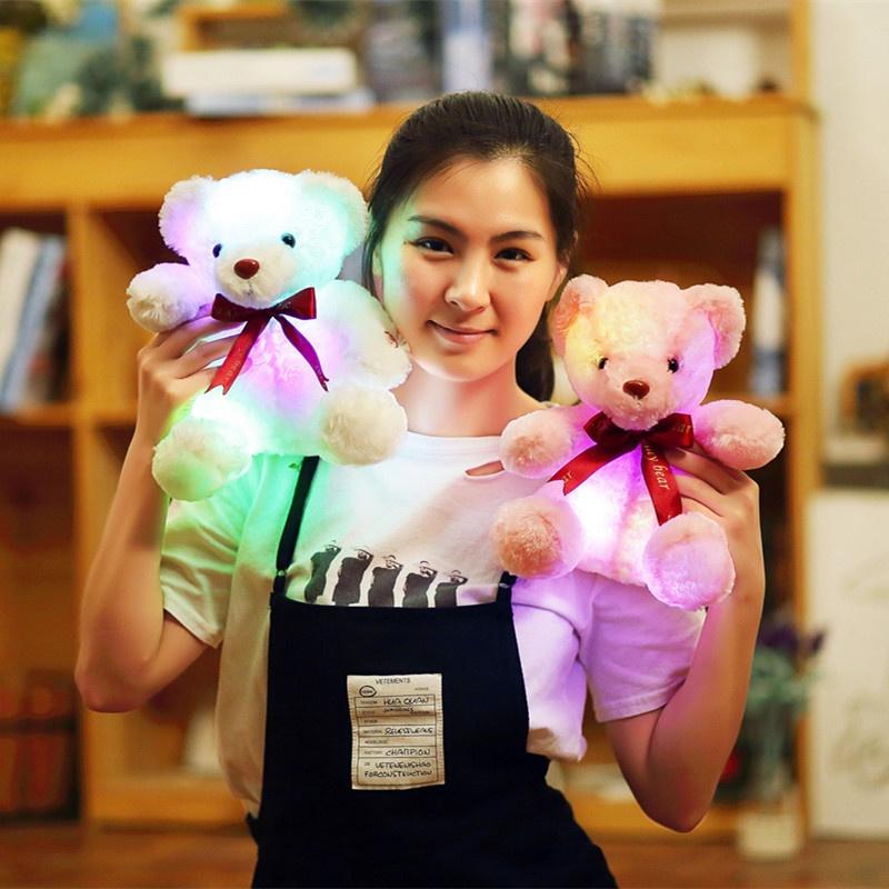 Adorable Grande Peluche LED Mignonne Ours en Peluche Lampe Veilleuse Pour Filles et Enfants