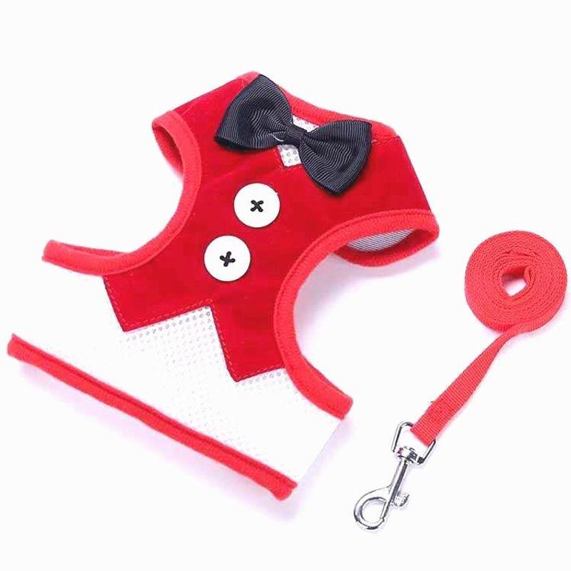

Factory Dog Leash Wholesale Vest-Style Chest Strap Pet Evening Dress Butterfly Bow Tie Chest Vest Pet Supplies S (dog and cat 1.00 kg-4.00 kg Red tuxedo leash