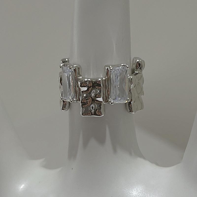 Korean Style Trendy Geometric Copper Ring For Women With Eyecatching Design Features And