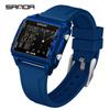 Sanda Waterproof Luminous Sports Watch: Square, Transparent Timer for Students