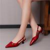 Spring and summer new pointed-toed thin-heeled fashion women's shoes patent leather thin medium heel empty single shoes high heels