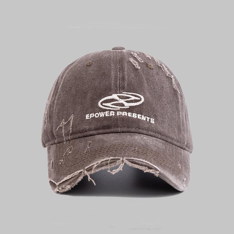 Hat Men's Washed Denim Grey Baseball Cap Cap Women's New Spring and Autumn Summer