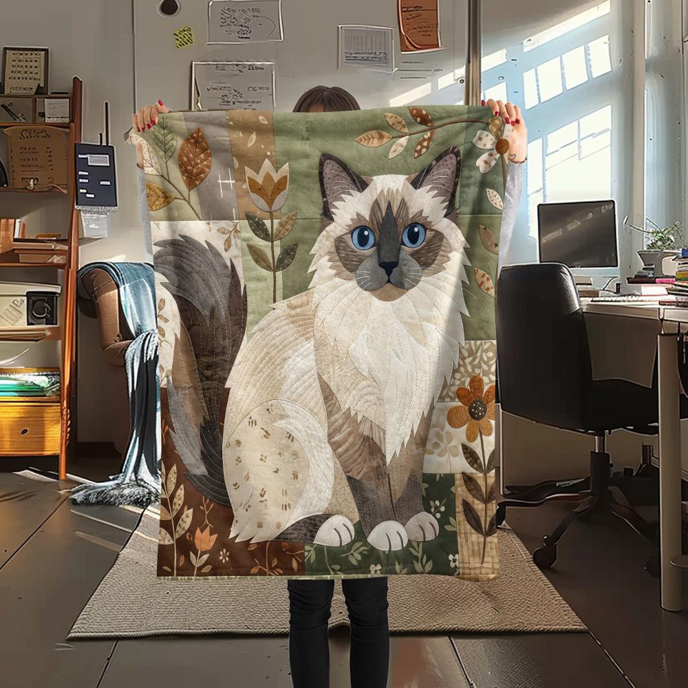 Фланелевое одеяло с принтом кошек и собак, Высококачественное, Удобное для всех сезонов, Декор для дома, Тепло и уют, Идеально для рождественских подарков 80cm x 120cm