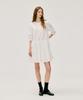 Depound Jacquard Shirred Dress [White]