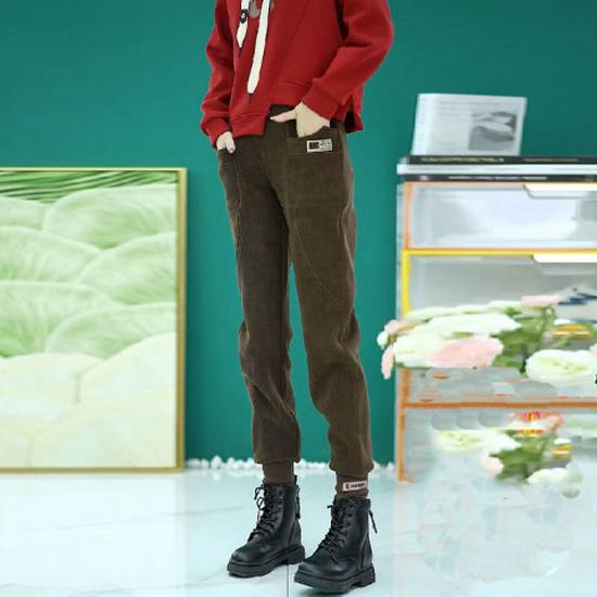 

Женские утолщенные спортивные штаны из хлопкового бархата 2024 года в европейском стиле - свободные теплые повседневные брюки на осень/зиму M (Recommended for 80-100 jin)