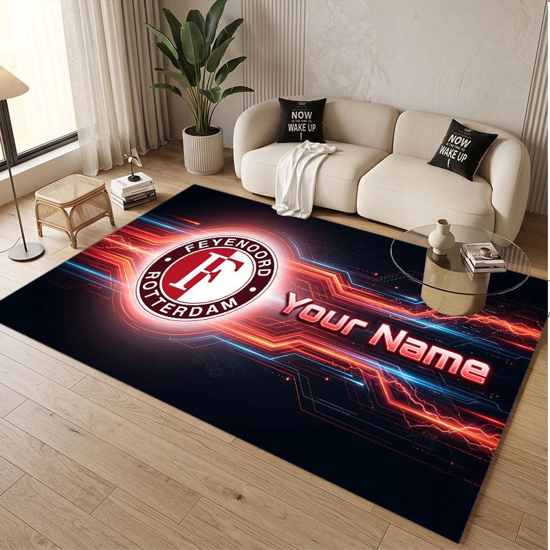Tappeto Personalizzato Modello Feyenoord Stampa Nome Testo Morbido Antiscivolo Tappeto per Pavimento per Casa Decorazione Interna
