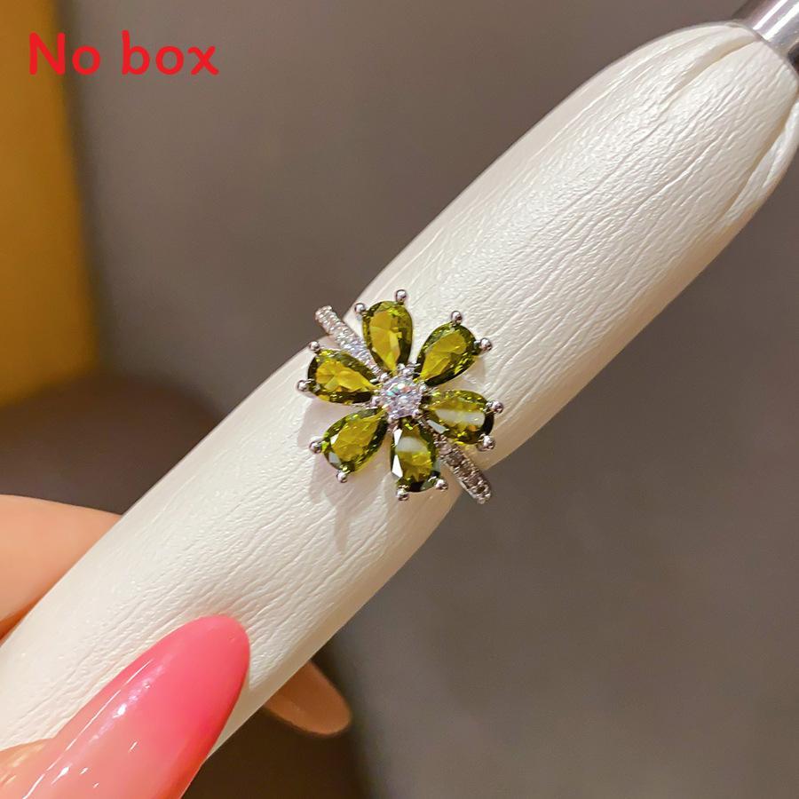 Floral Zircon Flower Ring With 18k Gold Plating For Women Fashion Accessories