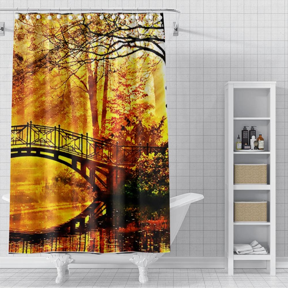Domowe zasłony prysznicowe do łazienki Krajobraz zwierzęta wodoodporna tkanina zasłony łazienkowe nowoczesna zasłona prysznicowa 180x200 240x200