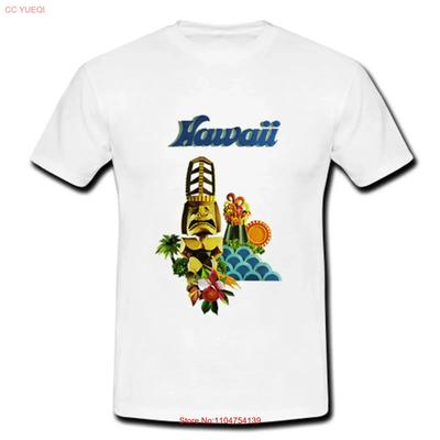 Mens Cotton Retro T Shirt Vintage Hawaiian Travel Ad Hawaii Island Tropical Vintage Washed Soft Top For Everyday Wear Fashion