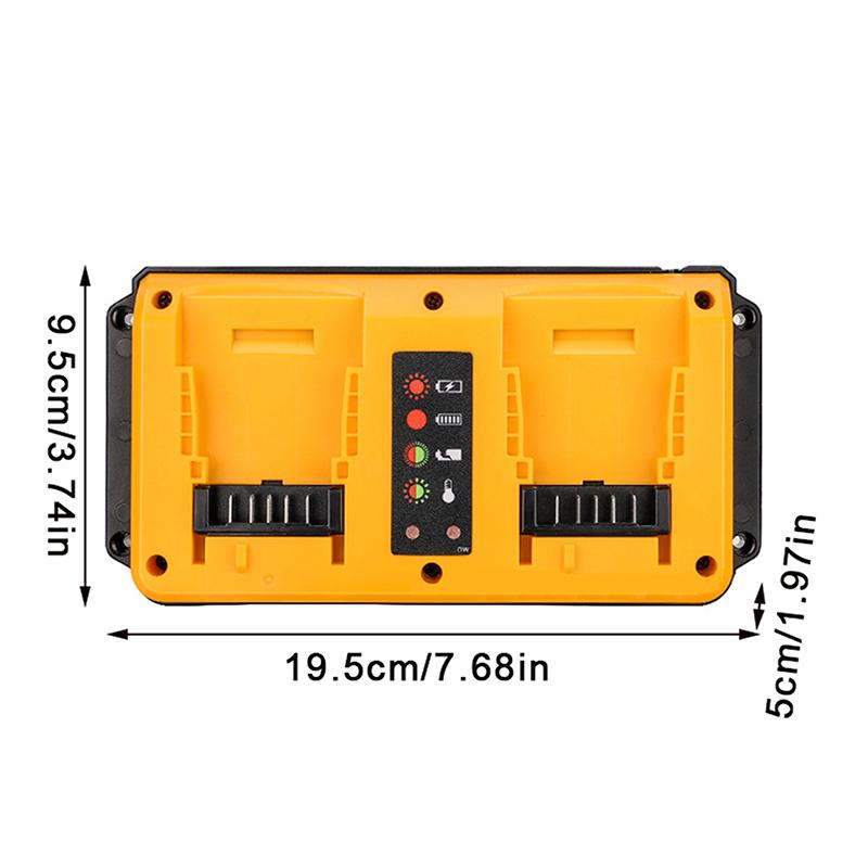Portable Dual Port Charger Eu/Us Fast Charge Adapter For Dewalt 18-20V Lithium Battery Dcb202 Dcb204 Dcb205 Dcb206 Dcb207 Dcb203