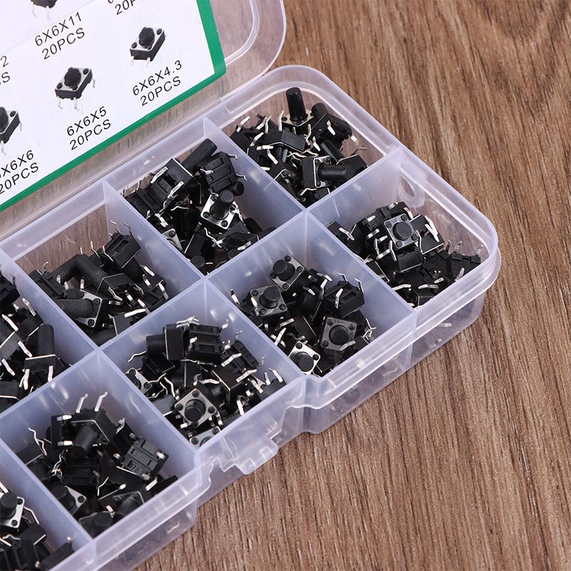 10 Valori 180 Buc Comutator Tactic Buton Apăsare Momentan Tactic Mini Comutator Kit 6*6 4.3-13Mm 7*7Mm Comutator Momentan