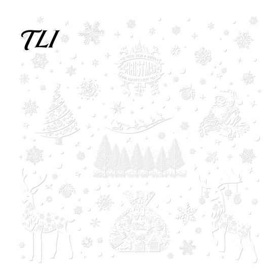 Non Adhesive Christmas Window Decor 6Pcs Clings, Retro White Line Static Glass Sticker for Holiday Removable Decorations Decoration, Reusable PVC Elk