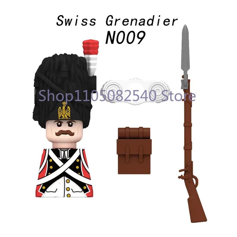 Medieval Military Soldier Figures Napoleon MOC Building Blocks Cavalry Weapons Shield Armor Cannon Militia Cowboy Toys Gift Z013