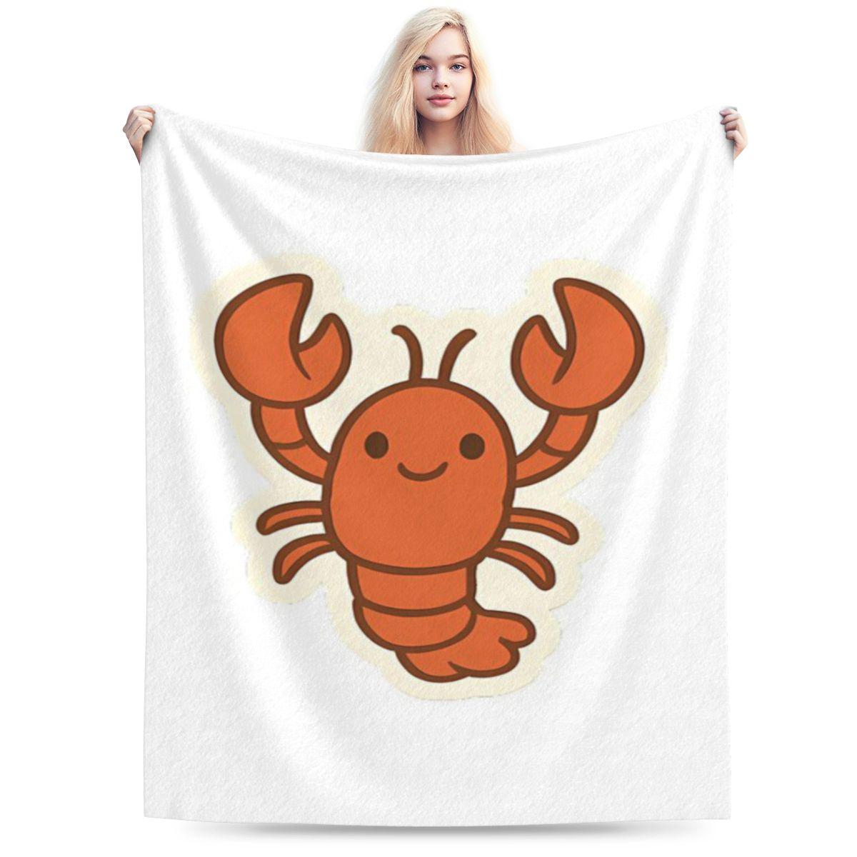 

Happy Lobster Custom Soft Decorate Home An UltraSoft Micro Fleece Blanket 75x100cm 30x40in