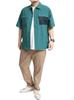 One Colors LOGOS PARK Men's Short Sleeve Shirt, Water-Repellent Ripstop with Mesh Back, Stretch Work Shirt, Size 5L, Green (40)
