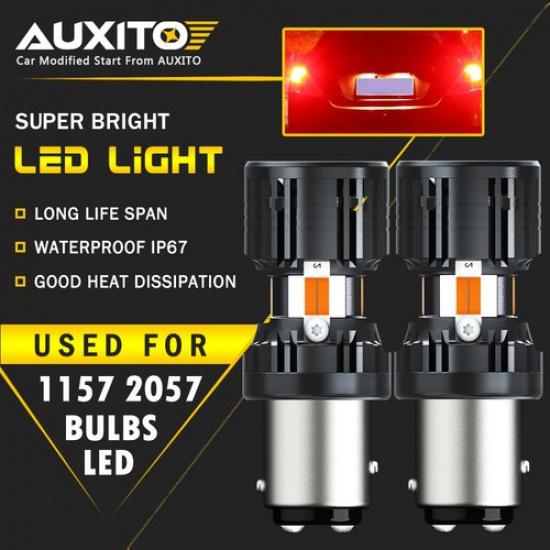 Auxito 1157 7528 2357 2057 LED Brake Stop Tail Light Bulbs Pure Red Bright KP8 A