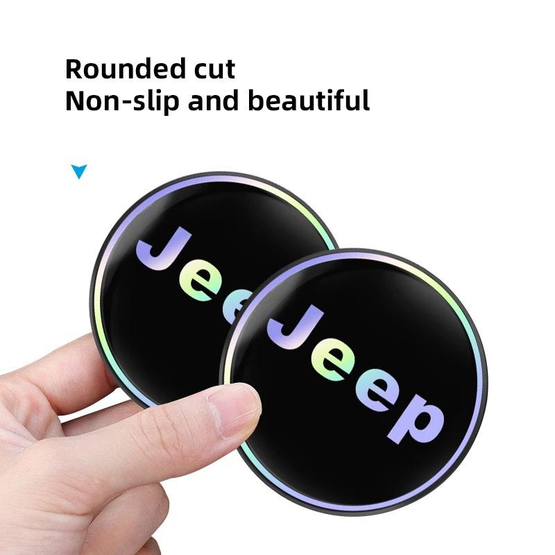 2PCS Luminous Non-slip Car Cup Coaster for Jeep Renegade Grand Cherokee Patriot Wrangler Auto Interior Water Cup Mat Accessories