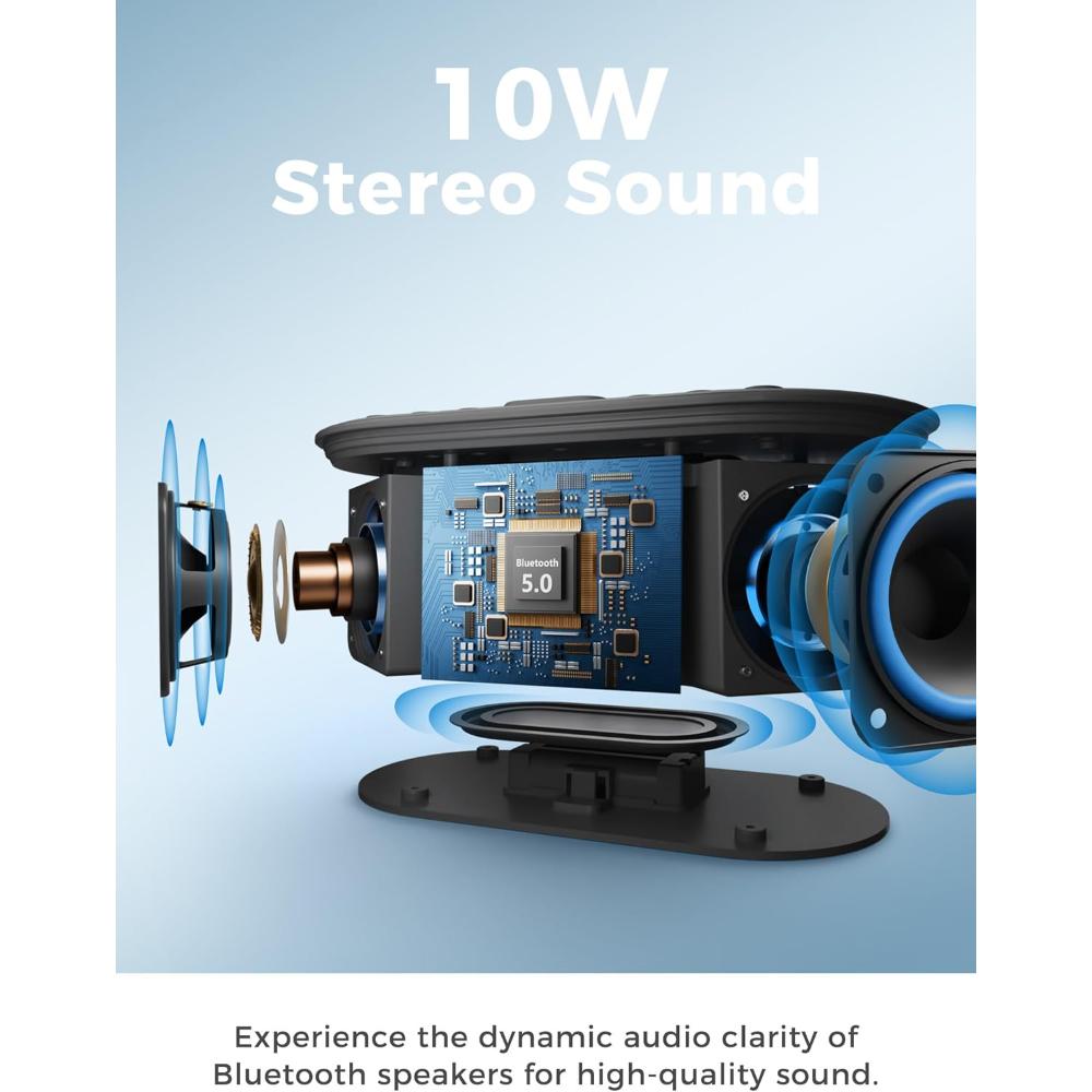 Wireless Charging Alarm Clock Radio: Qi Certified Fast Wireless Charger for iPhone Samsung - 10W Stereo Wall Clocks