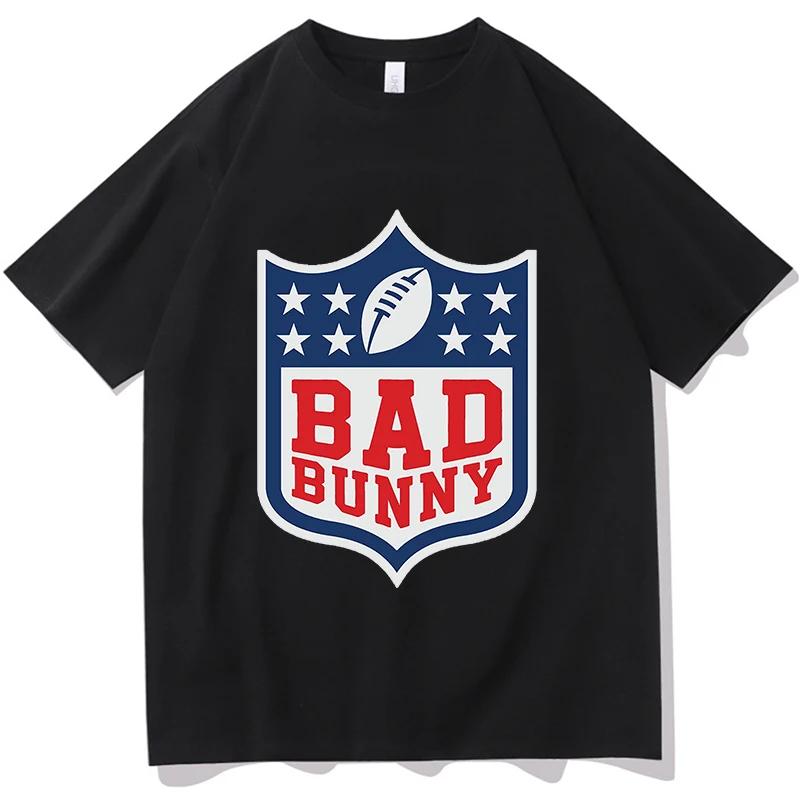 Bad Bunny Super Bowl 2026 Tshirt Summer Short Sleeve Men Oneck Tshirts Pure Cotton Unisex Aesthetic Streetwear Print Tees Tops