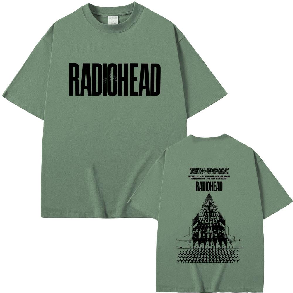 Radiohead Return To The Road European Tour Tshirt Men Hip Hop Rock Vintage T Shirt Mens Gothic Oversized Tshirts Streetwear