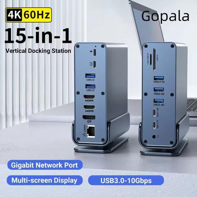 15v1 USB C HUB Dokovací stanice Víceportový Type C Thunderbolt S USB 3.0 HDMI PD 100W RJ45 SD/TF Audio 3.5 pro Macbook Laptop