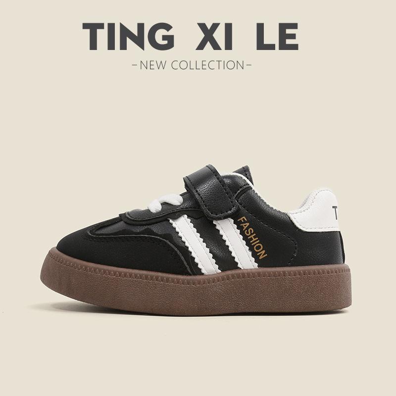 Children's moral training shoes 2025 spring and autumn boys' sports shoes casual board shoes girls' little white shoes soft-soled baby Forrest Gump s