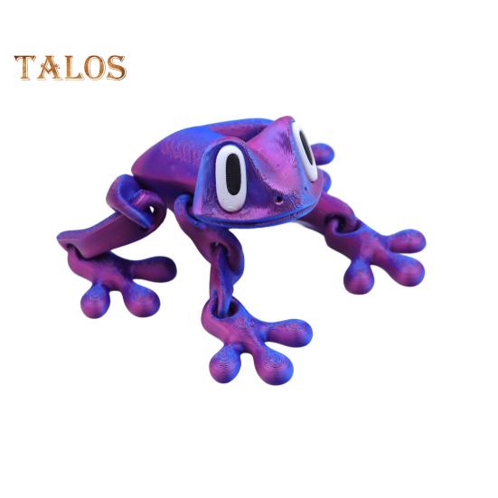 

Магнитная 3D-печатная игрушка-лягушка с подвижными суставами Магнит на холодильник в виде лягушки Фигурка животного с шарнирным соединением Украшение для домашнего офиса и монитора компьютера фиолетовый