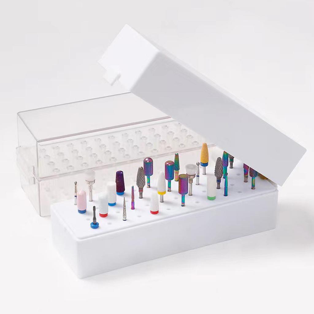 30/48 Holes Nail Drill Bits Storage Box Nail Grinding Head Holder Stand Display Container Milling Cutter Manicure Tool