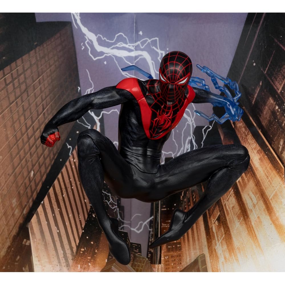McFarlane Toys Marvel Spider-Man 1:10 Scale Scene Collection Miles Morales Spider-Man Action Figure