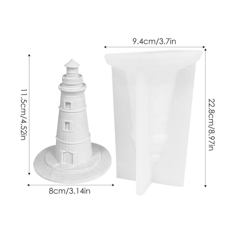 Lighthouse Candle Resin Ornaments Non-Stick DIY Handicraft Silicone Molds Odorless & Safe Candle Making Resin Casting Moulds