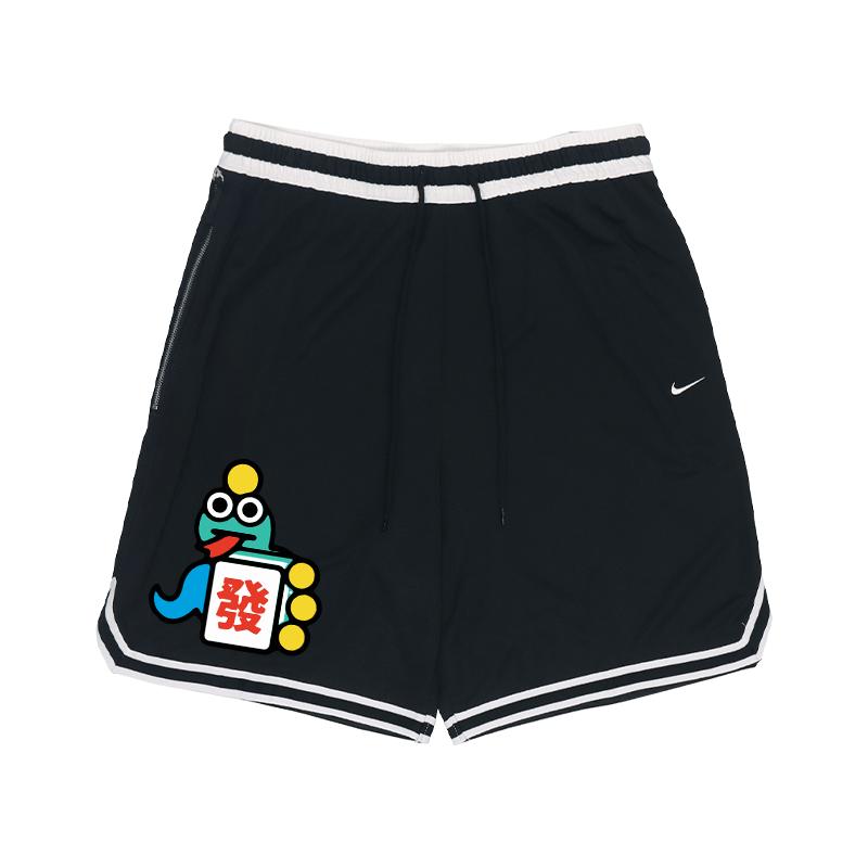 Nike Dri-Fit DNA Retro Casual Breathable Color Block Striped Basketball Shorts Unisex shorts Black DH7161-010(TEAM1061-DH2) XXXL