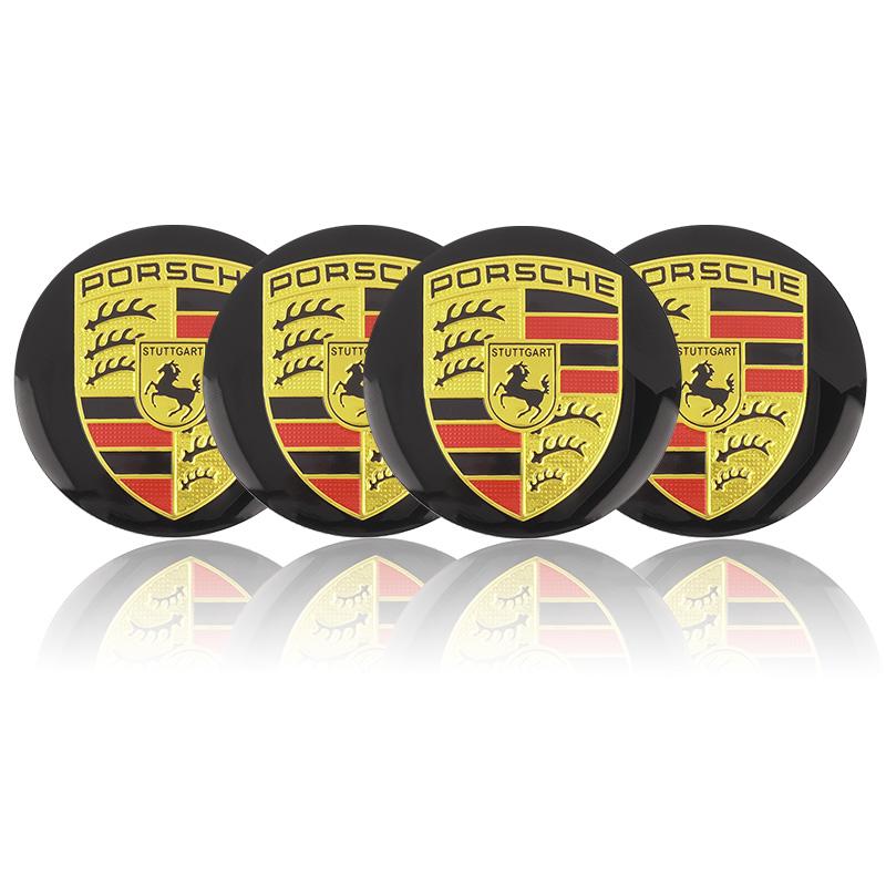 4pc Car Wheel Center Caps Rim Cap Logo Stickers Car Key chain For Porsche Cayenne Panamera Macan 911 Taycan Boxster Car Keychain