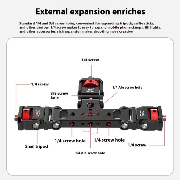 Aluminium Multifunctional Live Video Stand Support for Mobile Phone for DSLR Cameras with 1/4inch Mount Selfie Stick