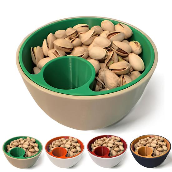 

3D Printed Nut Seeds Bowl Snack Plate with Shell Container Multifunctional 2-in-1 Serving Bowls for Pistachios Sunflower Seeds Cherries Popcorn D